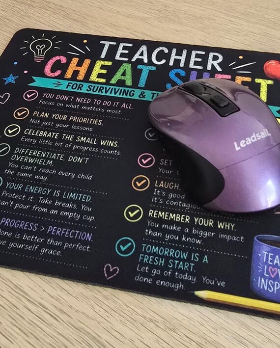 Teacher Cheat Sheet Mouse Mat