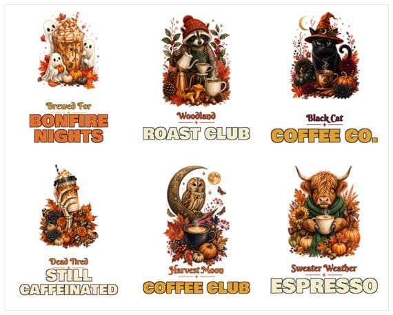 Autumn Coffee PNG Bundle