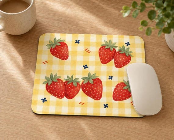 Strawberry Botanical Mouse Mat