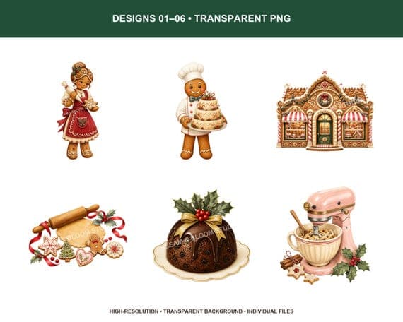 Gingerbread Bakery PNG Bundle