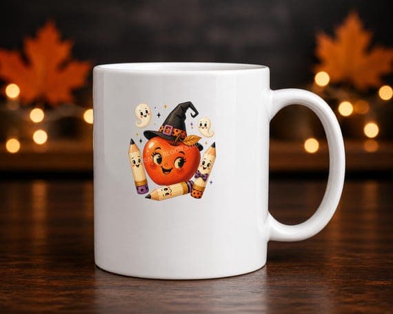 Retro Teacher Halloween Clipart Bundle