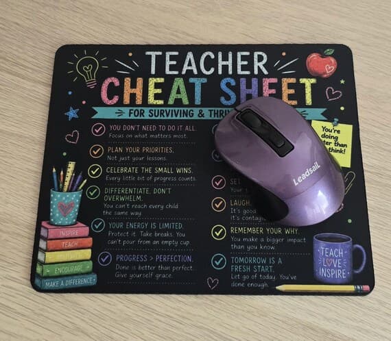 Teacher Cheat Sheet Mouse Mat
