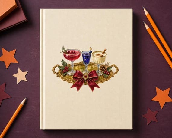 20 Jewel-Tone Christmas Cocktails PNG Bundle