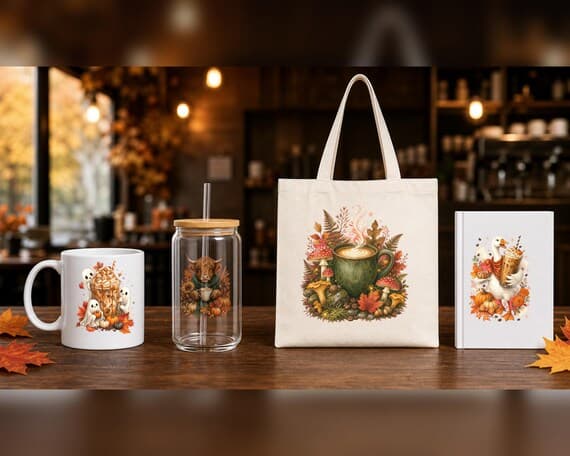 Autumn Coffee PNG Bundle