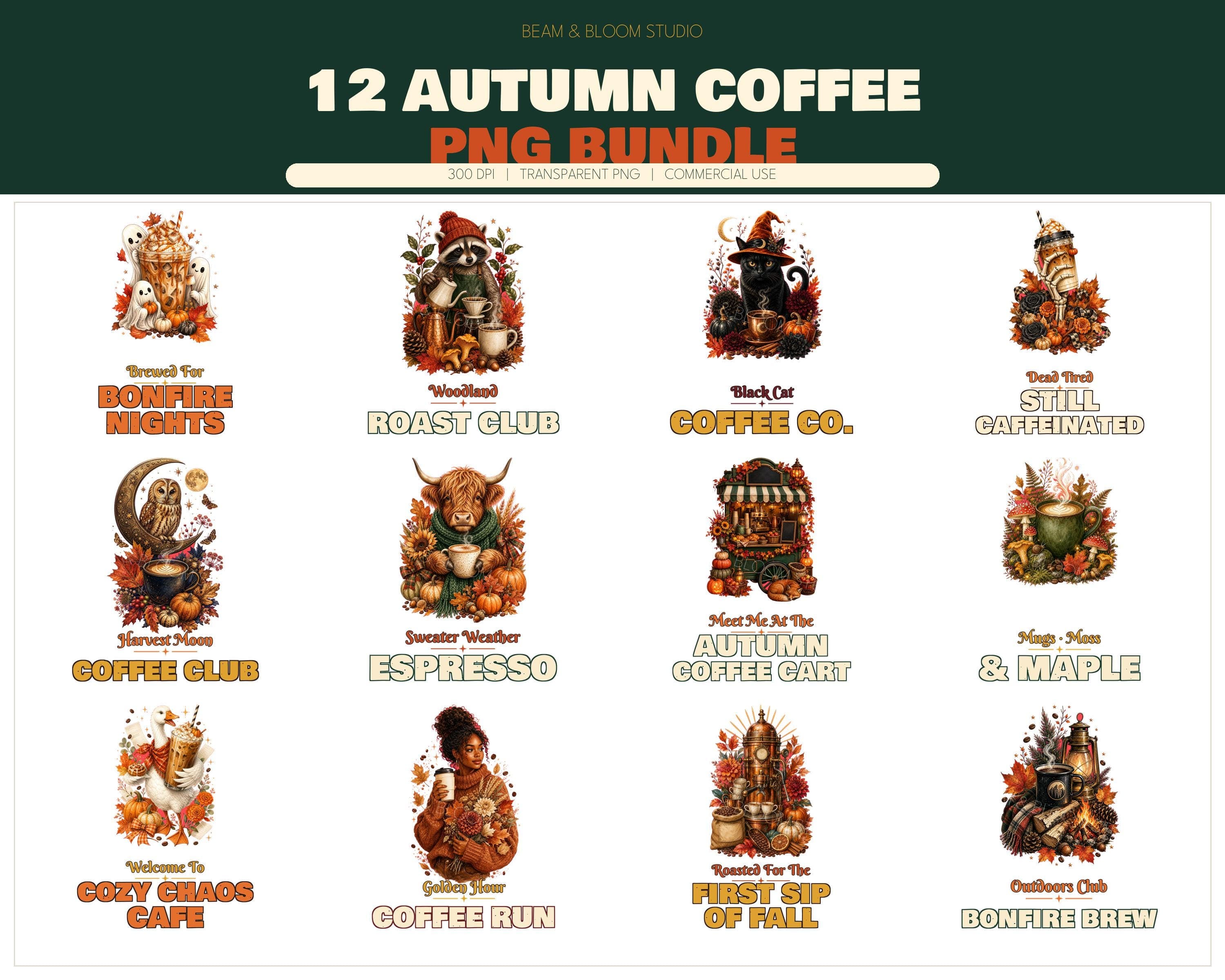 Autumn Coffee PNG Bundle