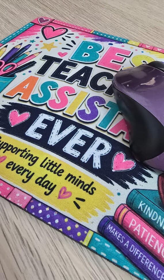 Teaching Assistant Mouse Mat: School Support Desk Accessory (Thank You Gift)