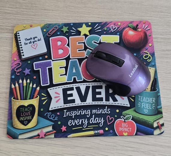 Teacher Mouse Mat, Teacher Appreciation Gift, Inspiring Minds Design