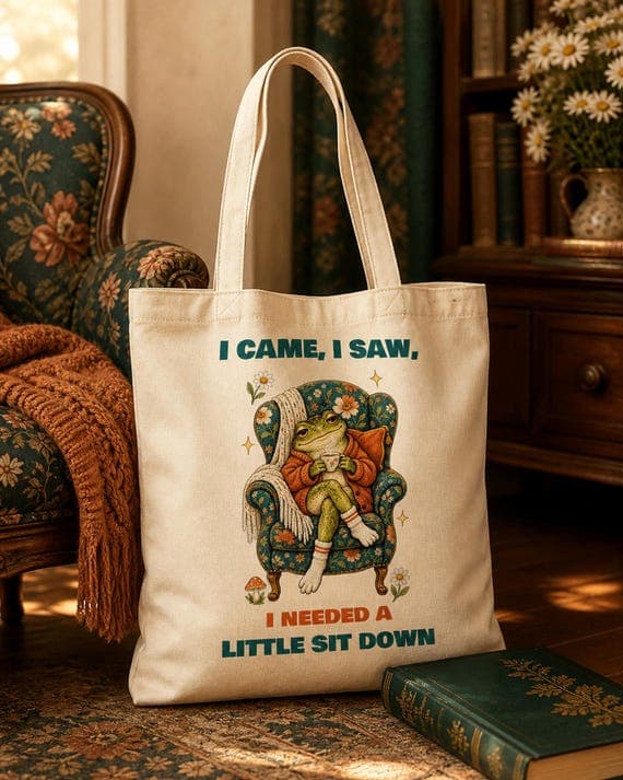 Funny Frog PNG, Cottagecore Toad Shirt Design, Relatable Sit Down (Digital PNG)