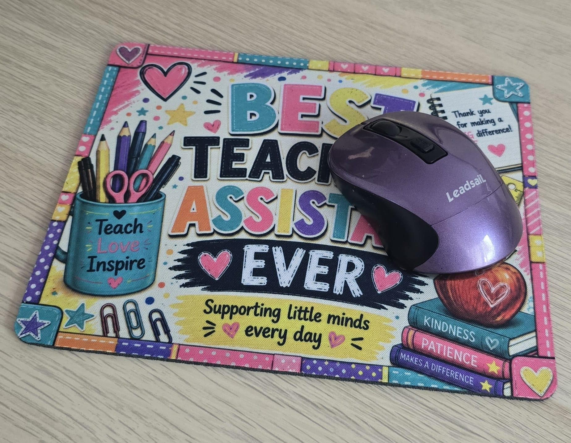 Teaching Assistant Mouse Mat: School Support Desk Accessory (Thank You Gift)