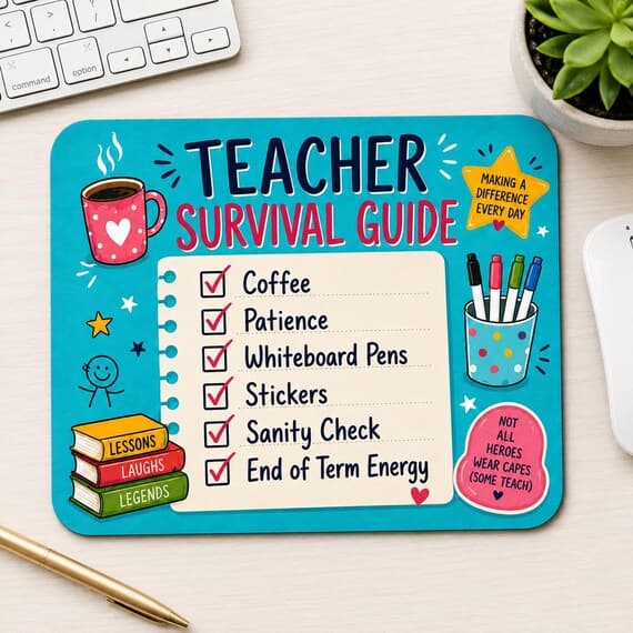 Teacher Survival Guide Mouse Mat