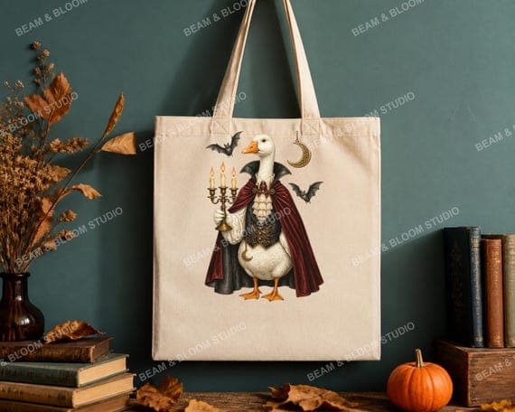 Spooky Goose PNG Bundle, 12 Halloween Watercolor Clipart, Autumn Storybook Designs (Digital Download)
